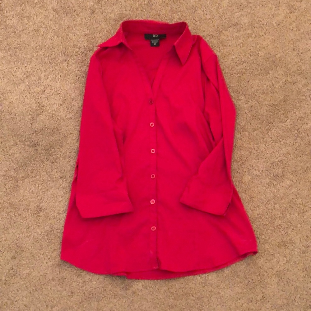 ICO Red Women’s Button Shirt